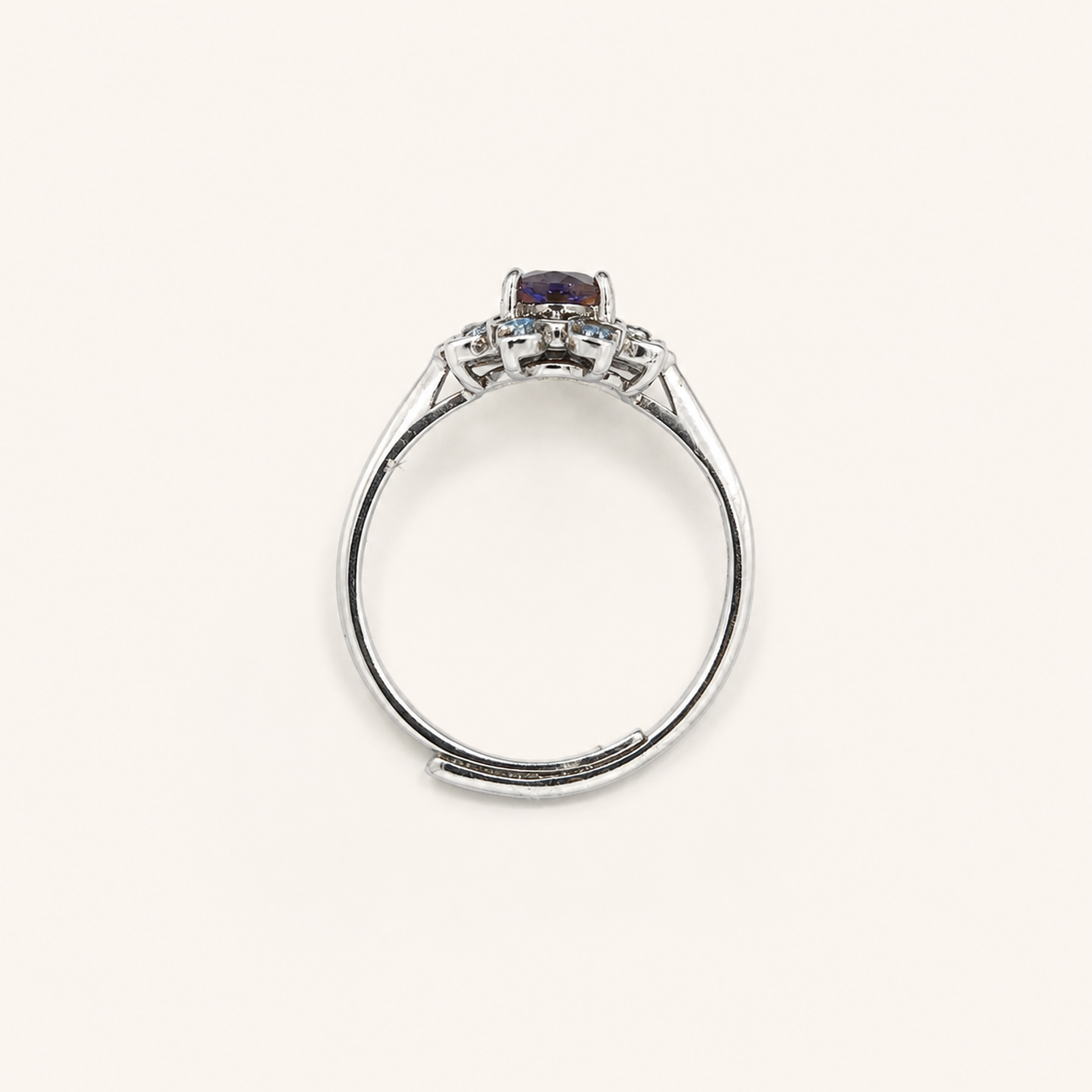 Sunpetal Lab-Grown Alexandrite Ring upright view