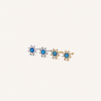 Sterling Silver Opal Sunflower Stud Earrings detail view