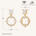 Sterling Silver French Pavé Zirconia Stud Earrings - Gold