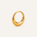 Smooth Puffy Titanium Hoop Earrings - Gold