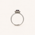 Regent Halo Lab-Grown Alexandrite Ring upright view