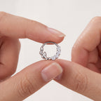 Olive Branch Crystal Titanium Hoop Earrings - image 4