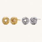 Sterling Silver Woven Ball Stud Earrings