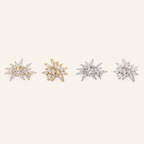 Sterling Silver Snowflake Zirconia Stud Earrings