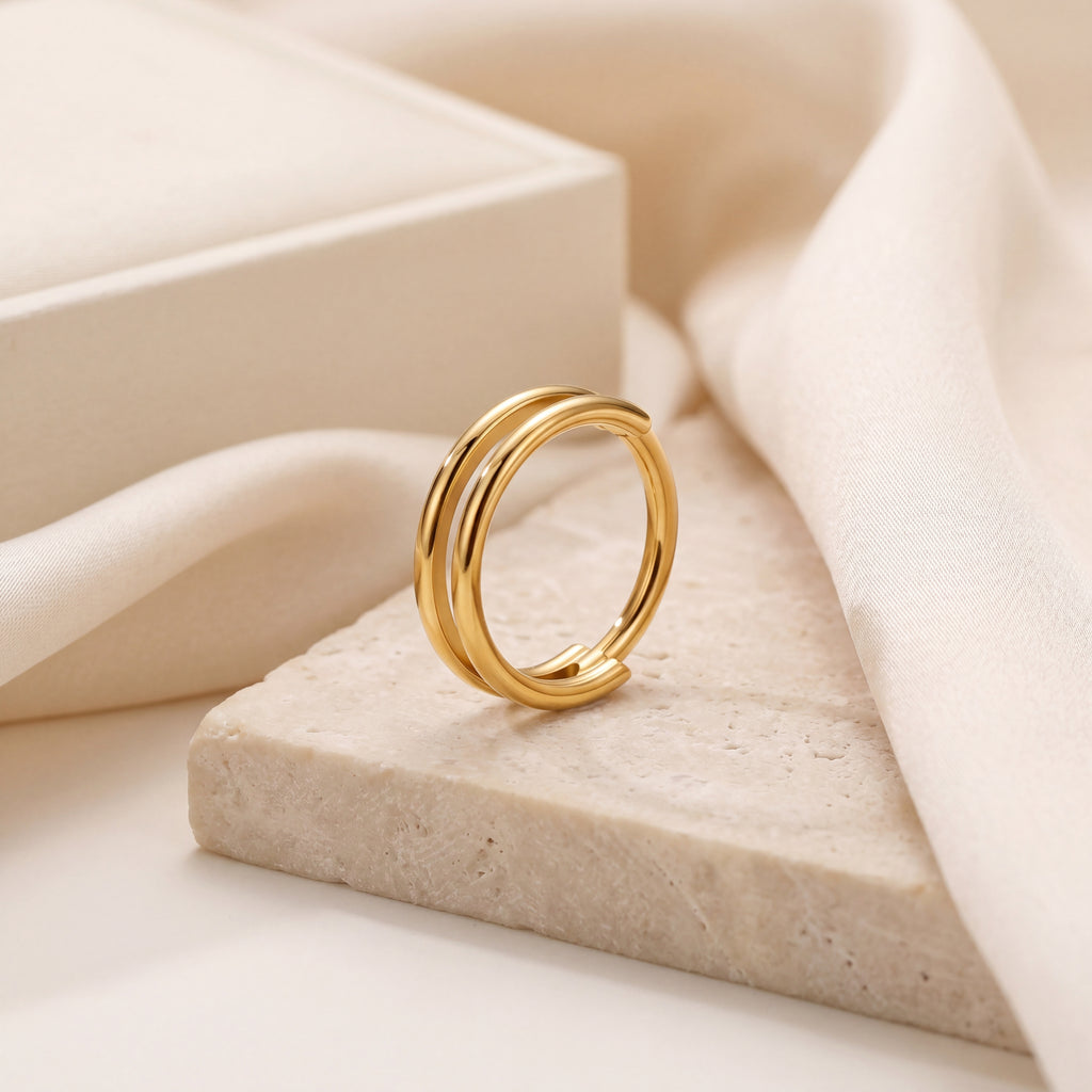 Double Orbit Titanium Hoop Earrings - image 5