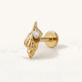 Shell Spiral Titanium Stud Earrings - Gold