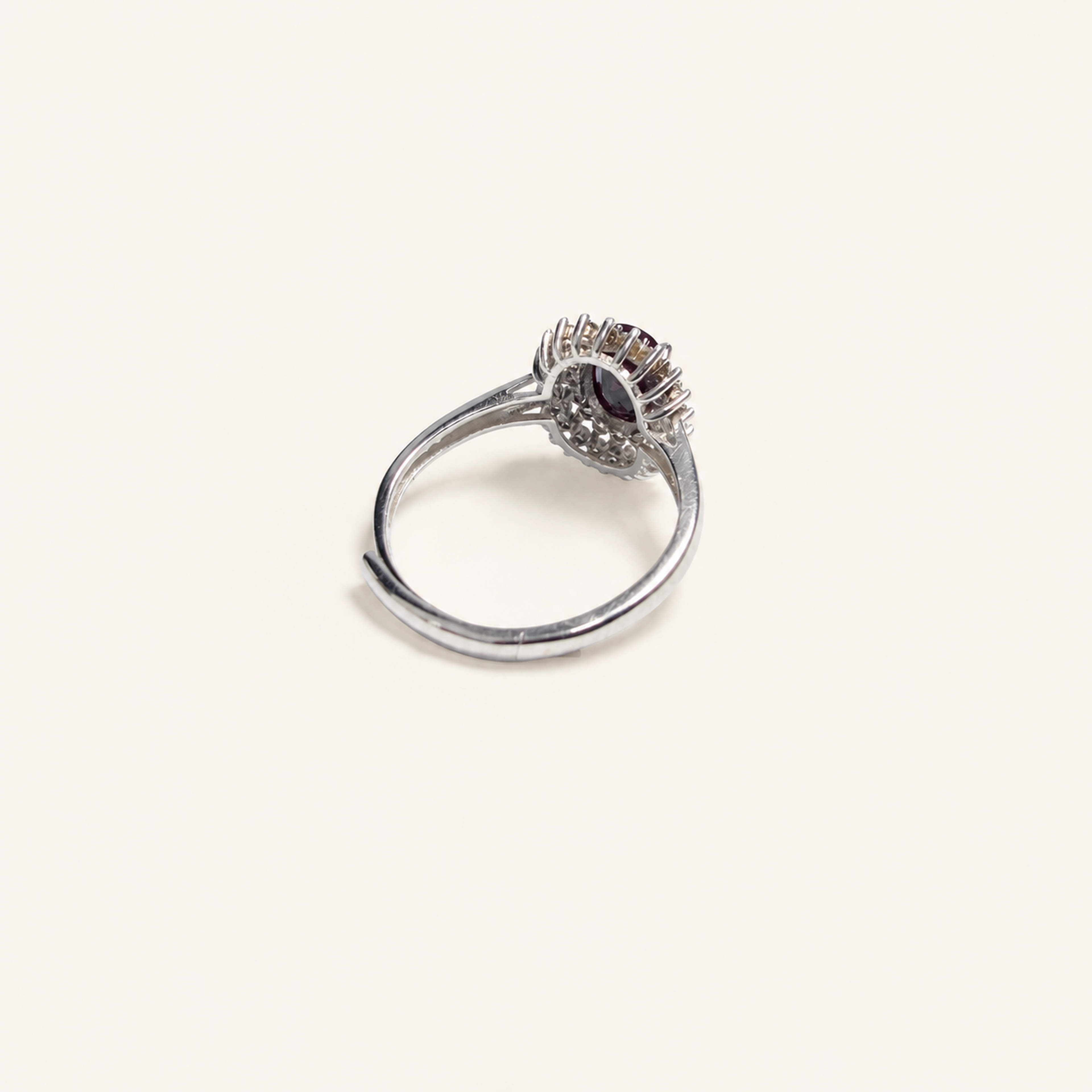 Duchess Halo Lab-Grown Alexandrite Ring side view