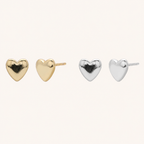 Sterling Silver Polished Heart Stud Earrings