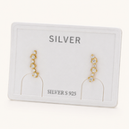Sterling Silver Shooting Star Zirconia Stud Earrings detail view