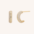 Sterling Silver French Minimalist Zirconia Stud Earrings