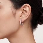 Slim Pave Titanium Hoop Earrings - image 2