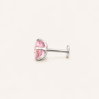 Titanium Pink Topaz Flat Back Stud Earrings