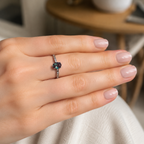 Deco Ridge Lab-Grown Alexandrite Ring worn on hand