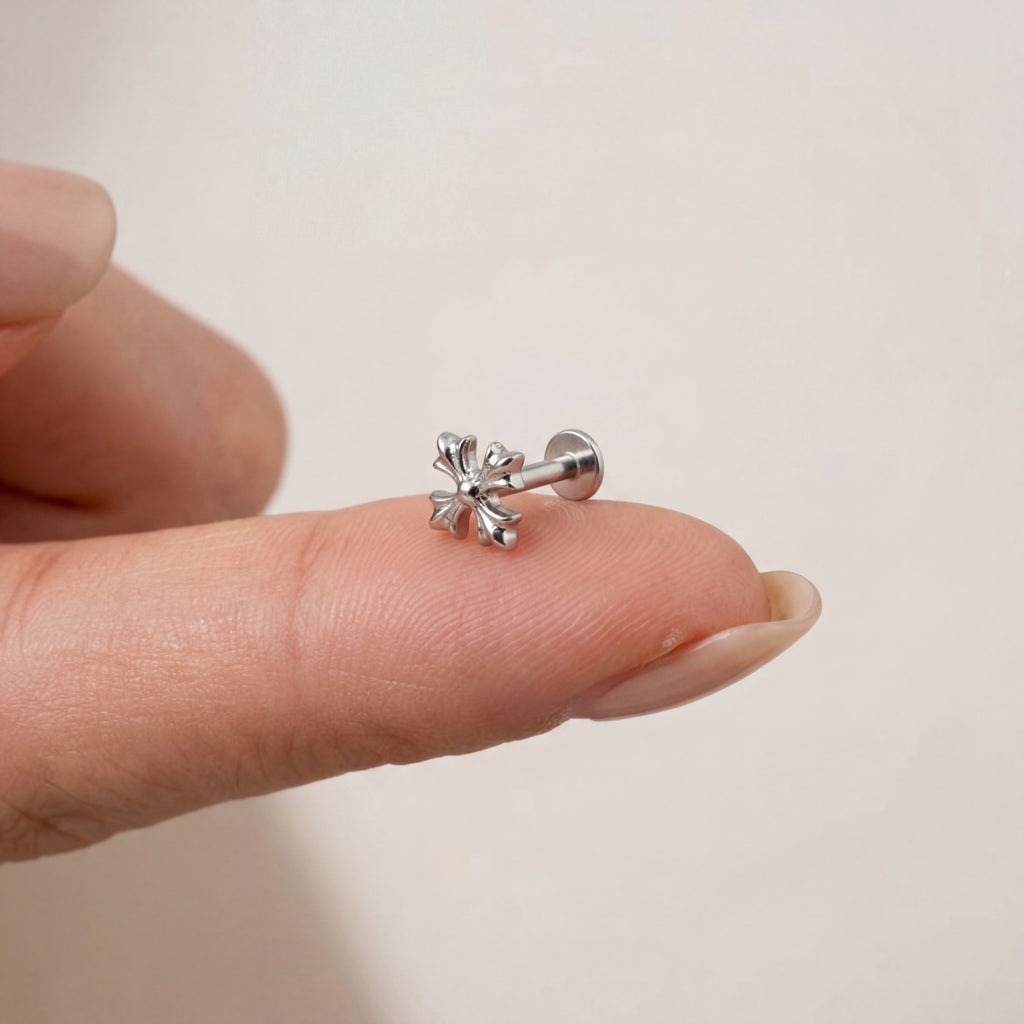 Cross Titanium Stud Earrings - image 4
