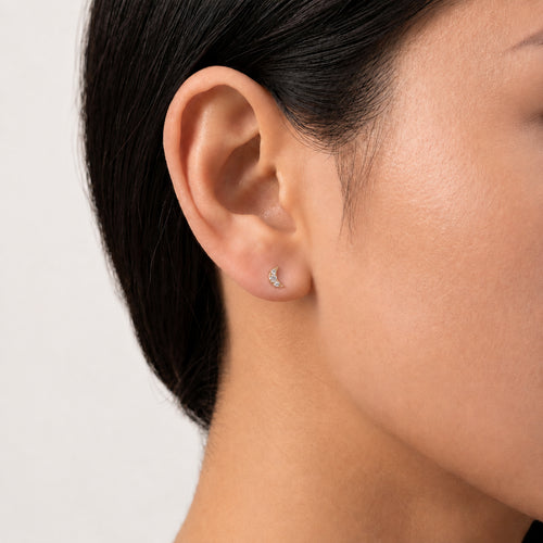 Mini Moon Titanium Stud Earrings - image 2