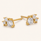 Sterling Silver Solitaire Zirconia Stud Earrings detail view