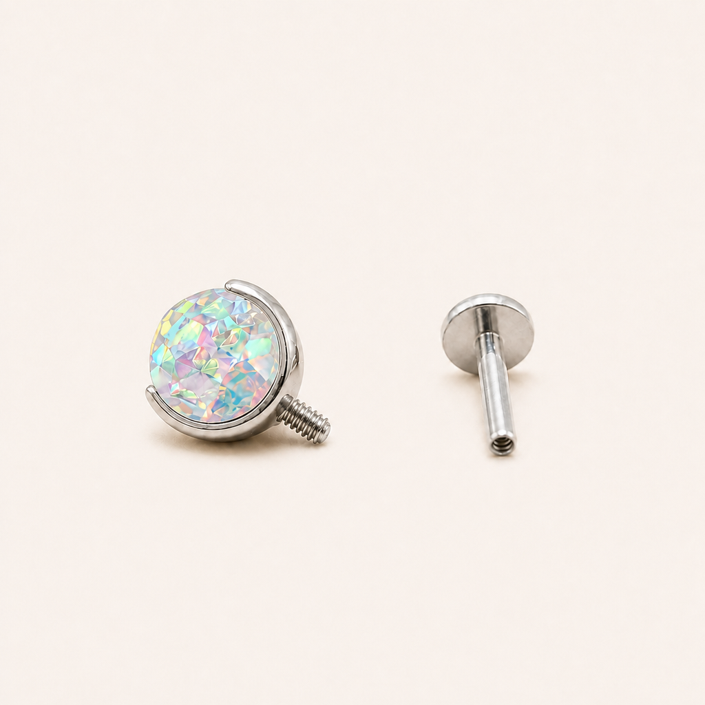 Titanium Gradient Red Crystal Flat Back Stud Earrings