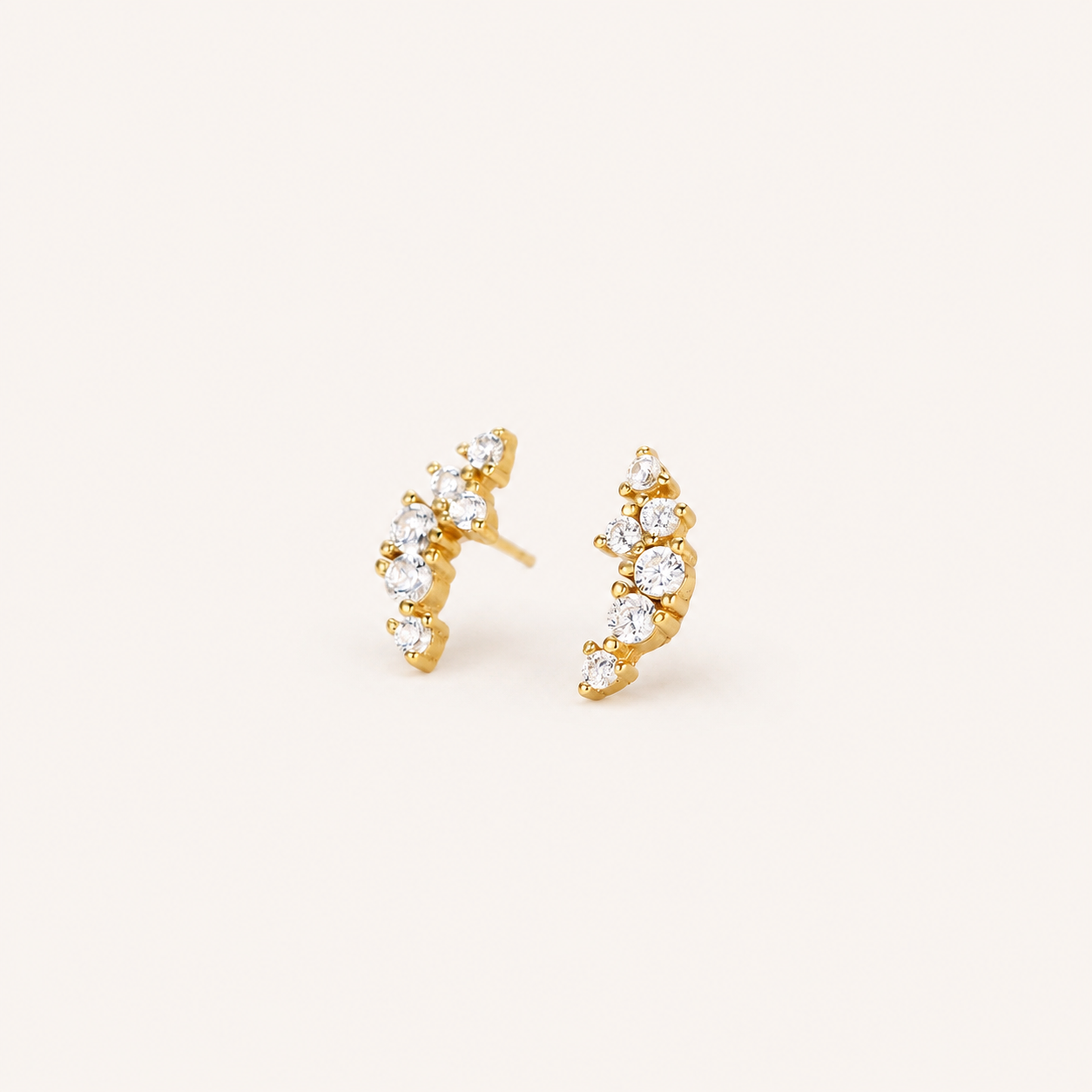 Sterling Silver French Pavé Zirconia Stud Earrings detail