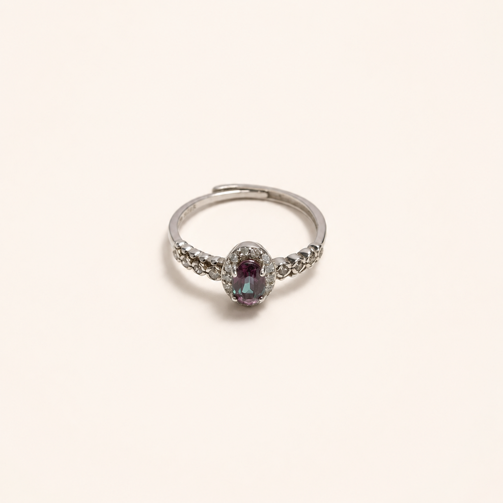 Rosette Trail Lab-Grown Alexandrite Ring