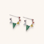 Sterling Silver Resin Geometric Open Stud Earrings detail view