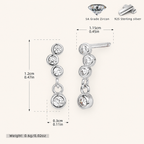 Sterling Silver Dainty Cubic Zirconia Stud Earrings - Platinum