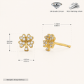 Sterling Silver Four-Leaf Clover Stud Earrings - Gold