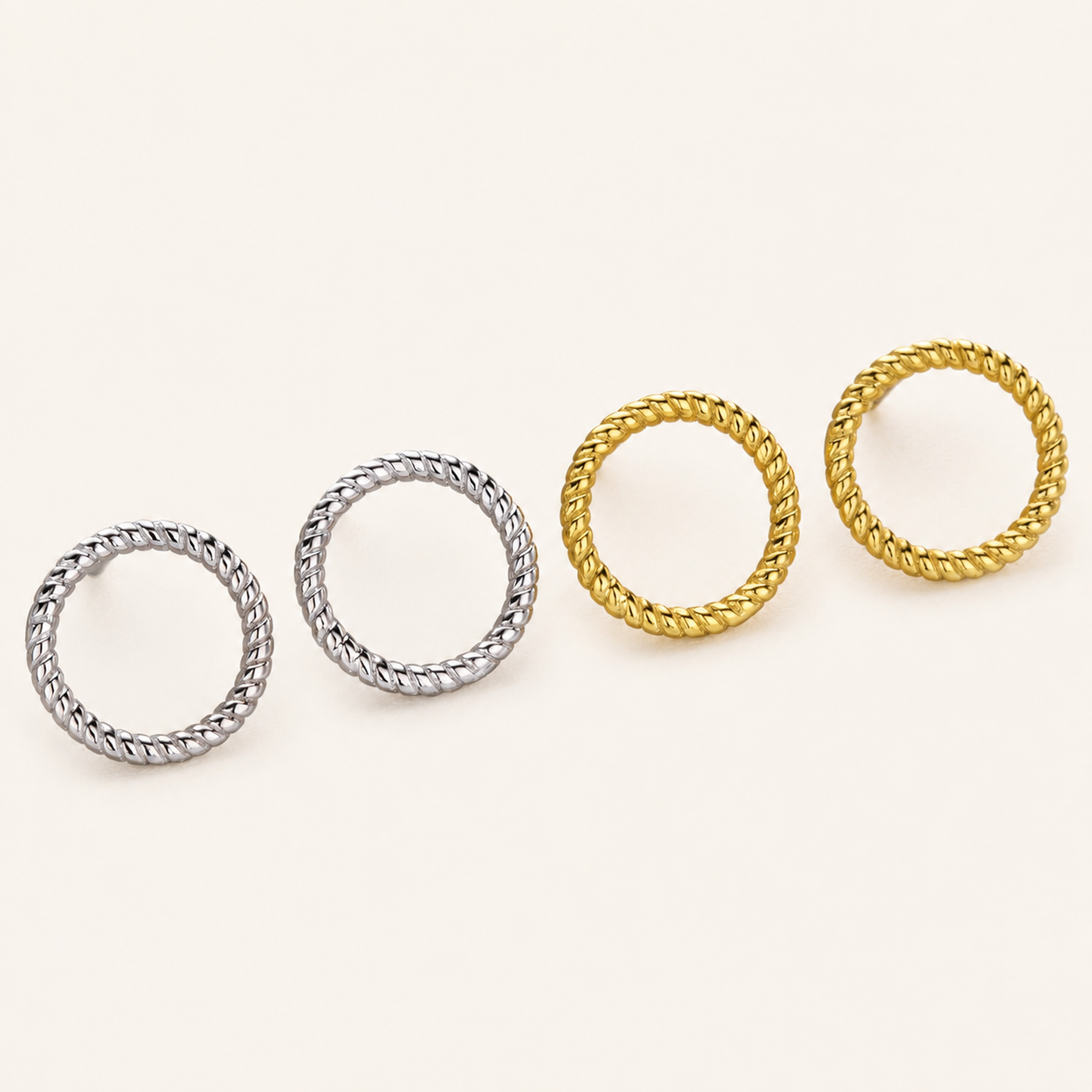 Sterling Silver Polished Twist Stud Earrings detail