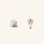 Titanium Gradient Purple Blue Crystal Flat Back Stud Earrings