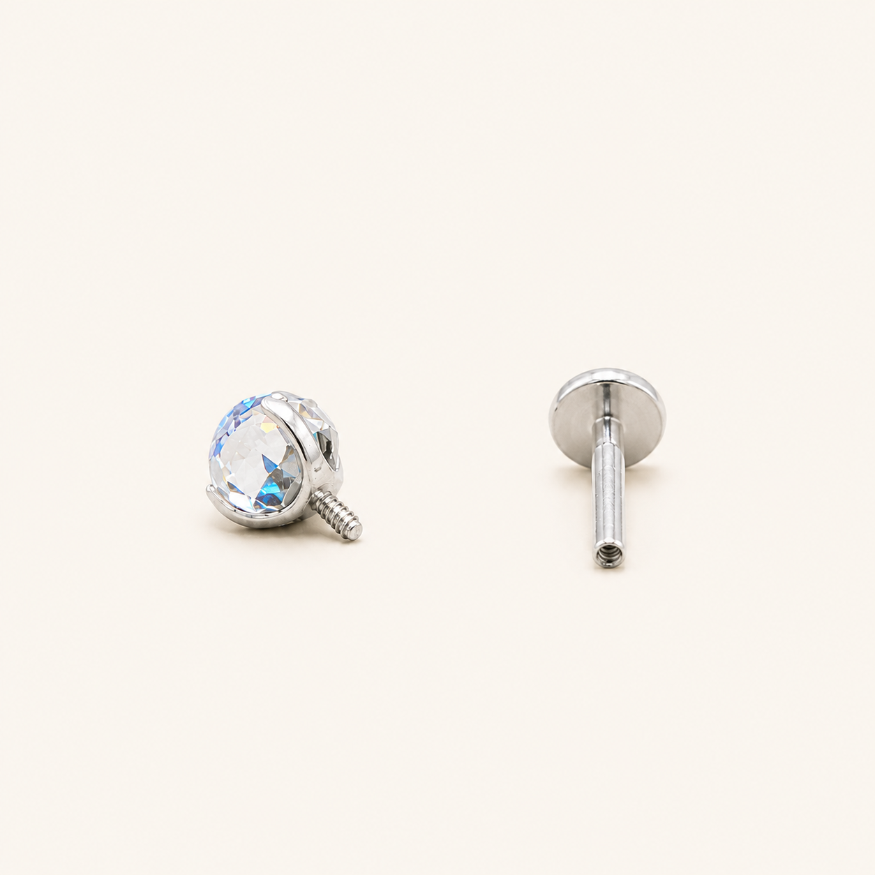 Titanium Gradient Purple Blue Crystal Flat Back Stud Earrings