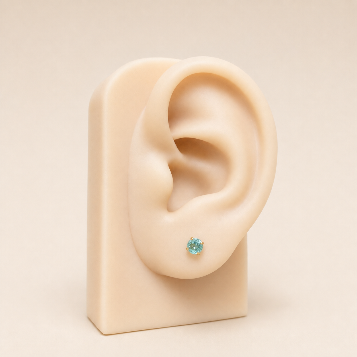 Titanium Paraiba Apatite Flat Back Stud Earrings