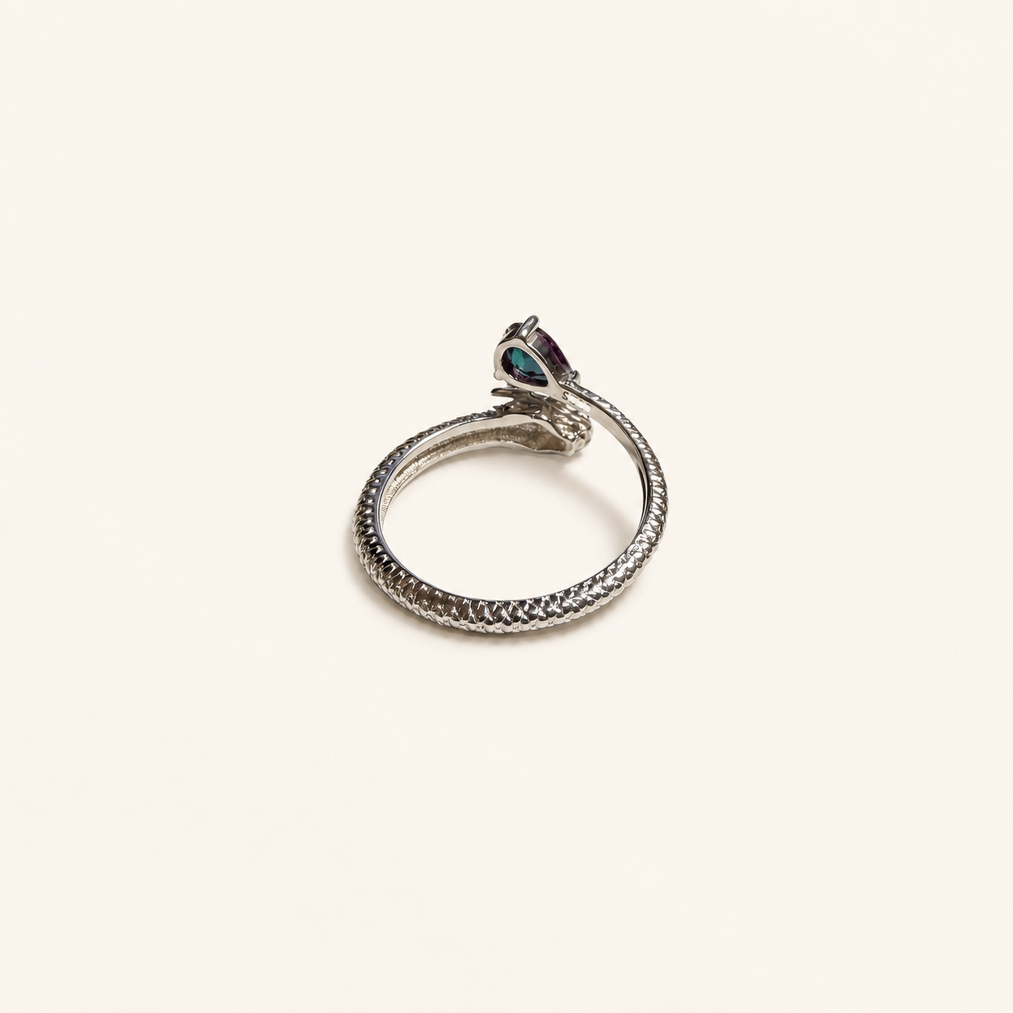 Wyrmcoil Lab-Grown Alexandrite Ring side view