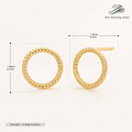Sterling Silver Polished Twist Stud Earrings - Gold