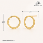 Sterling Silver Polished Twist Stud Earrings - Gold