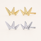 Sterling Silver Bamboo Leaf Stud Earrings