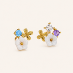 Sterling Silver Zirconia Sparkle Stud Earrings detail