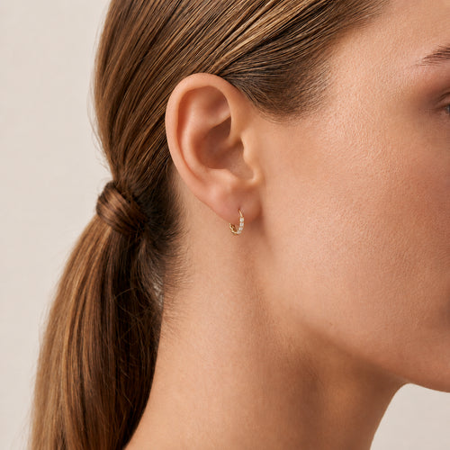 Olive Branch Crystal Titanium Hoop Earrings - image 2