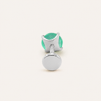 Titanium Green Agate Flat Back Stud Earrings