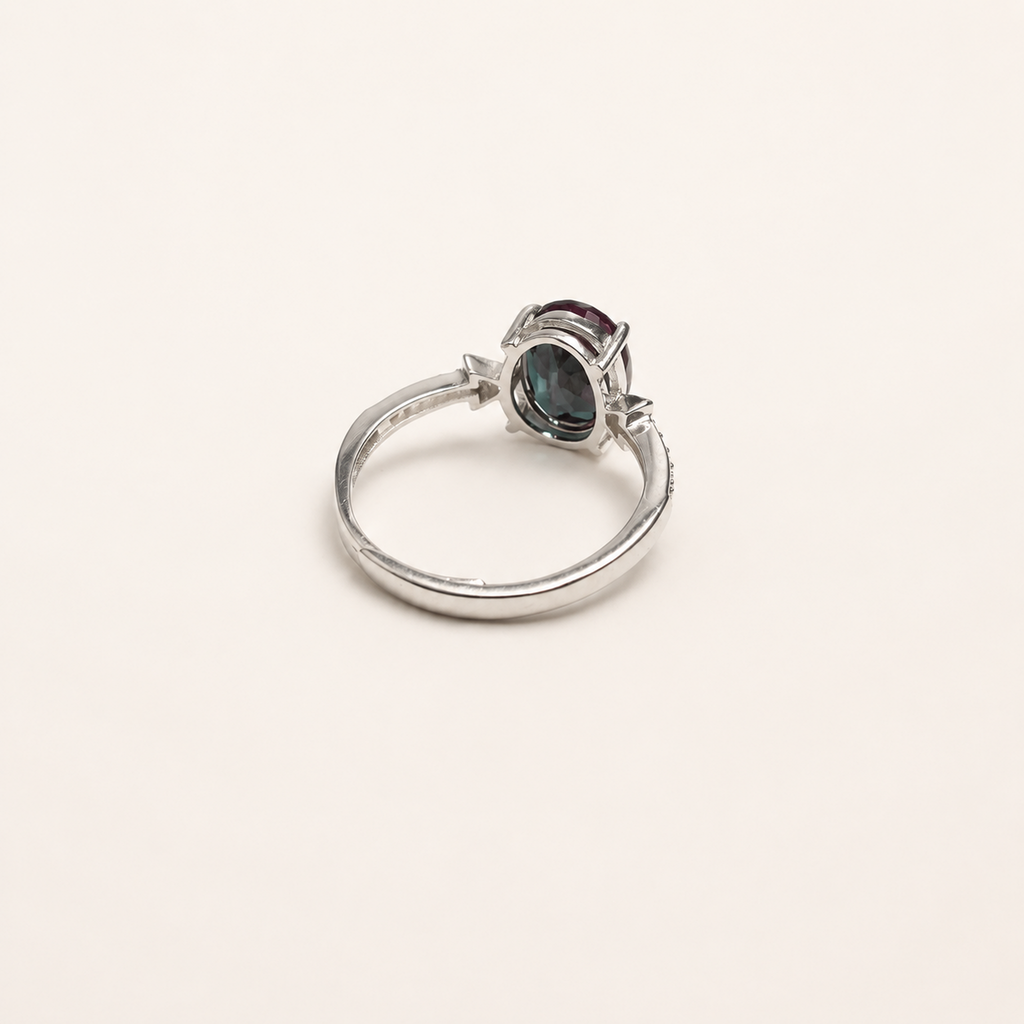 Finespun Lab-Grown Alexandrite Ring side view