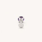 Titanium Amethyst Flat Back Stud Earrings