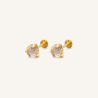 Titanium Light Gray Crystal Flat Back Stud Earrings