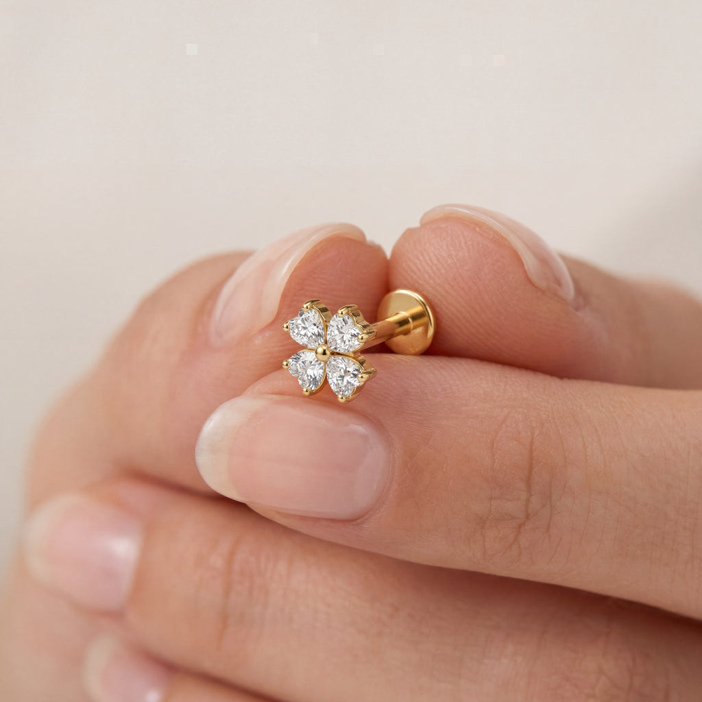 Lucky Clover Titanium Stud Earrings - image 4