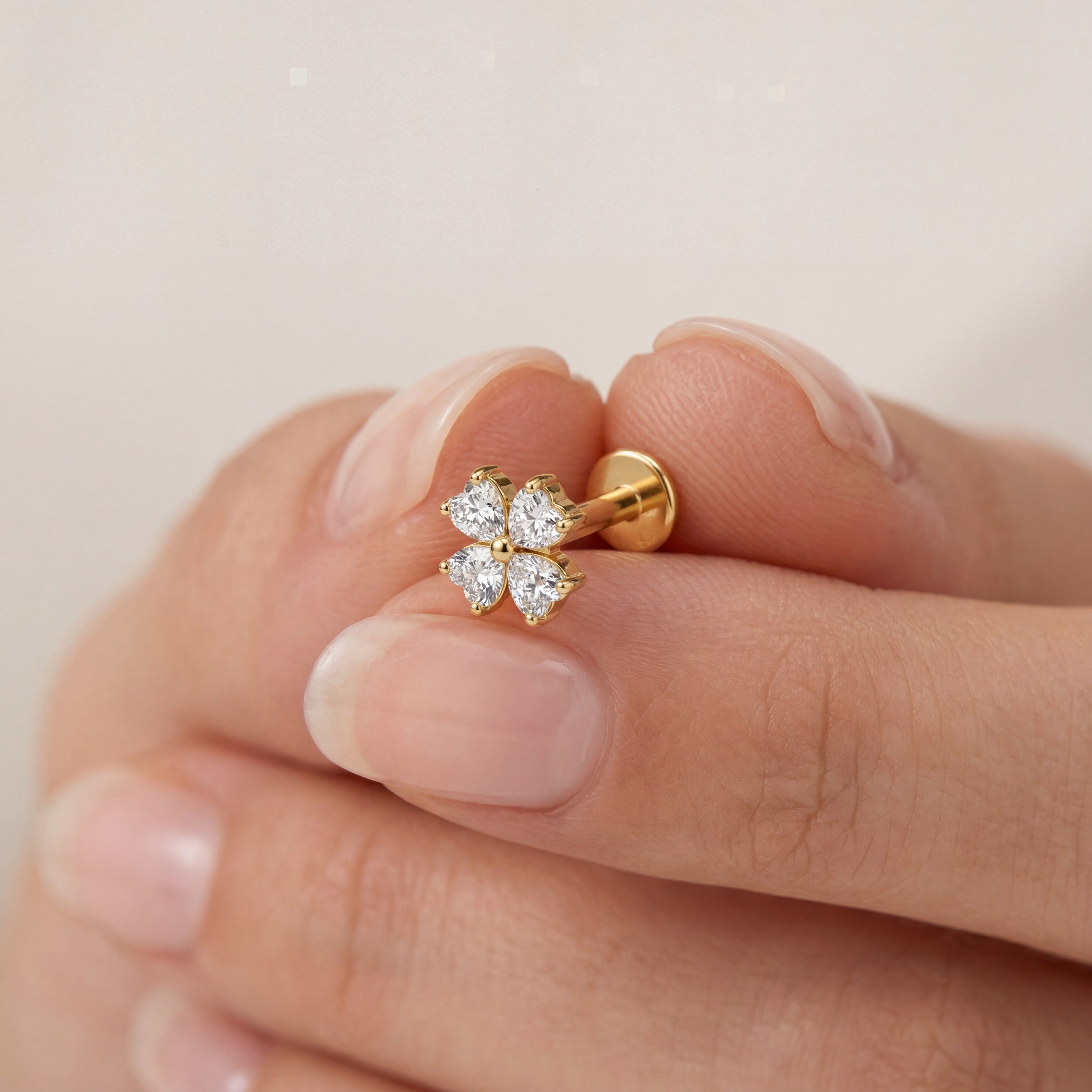 Lucky Clover Titanium Stud Earrings - image 4