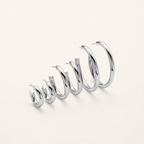 Sterling Silver Polished C-Shape Hoop Earrings detail view