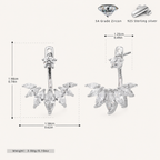 Sterling Silver Minimalist Zirconia Stud Earrings - Platinum