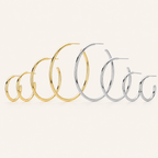 Sterling Silver Polished Round Hoop Earrings