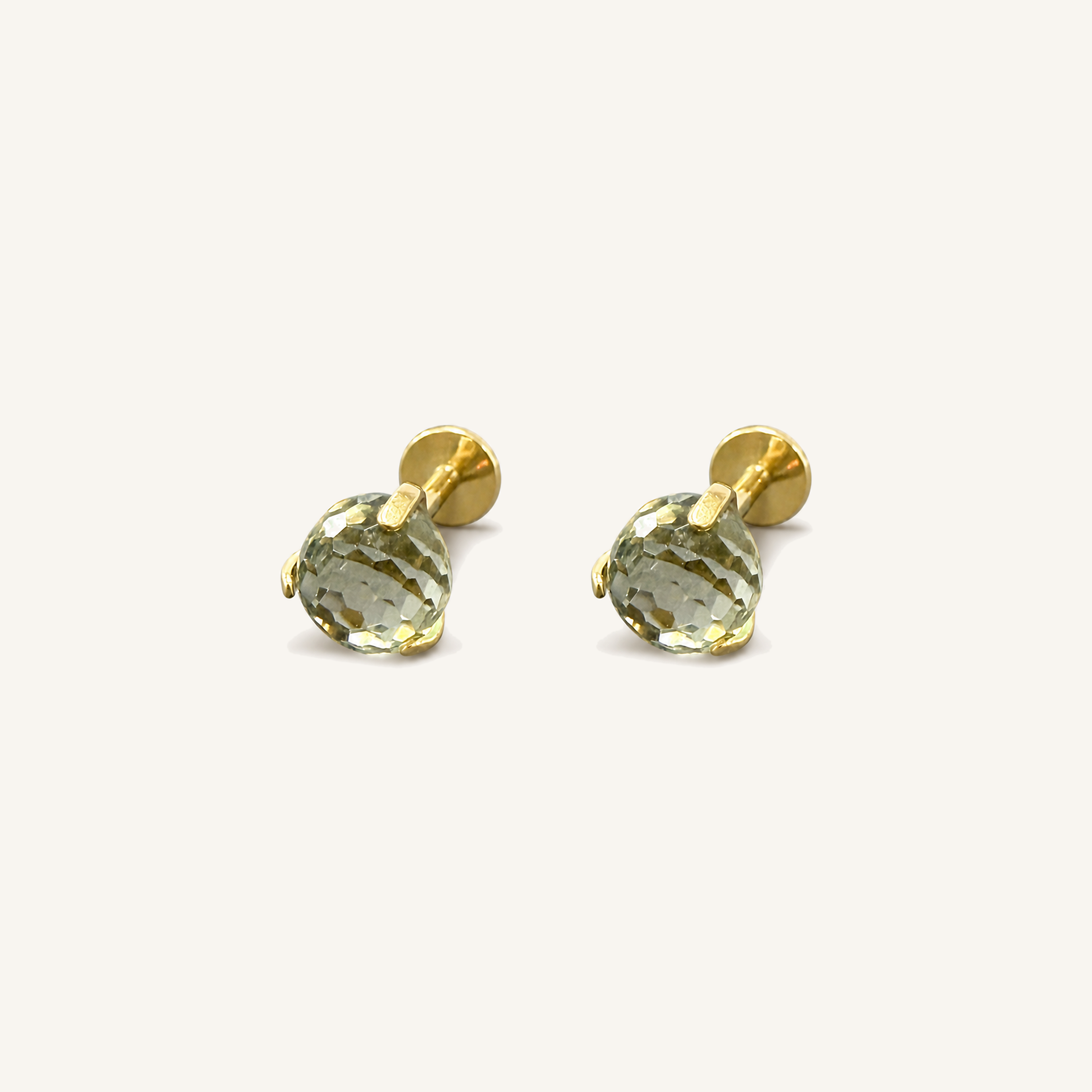 Titanium Deep Purple Crystal Flat Back Stud Earrings