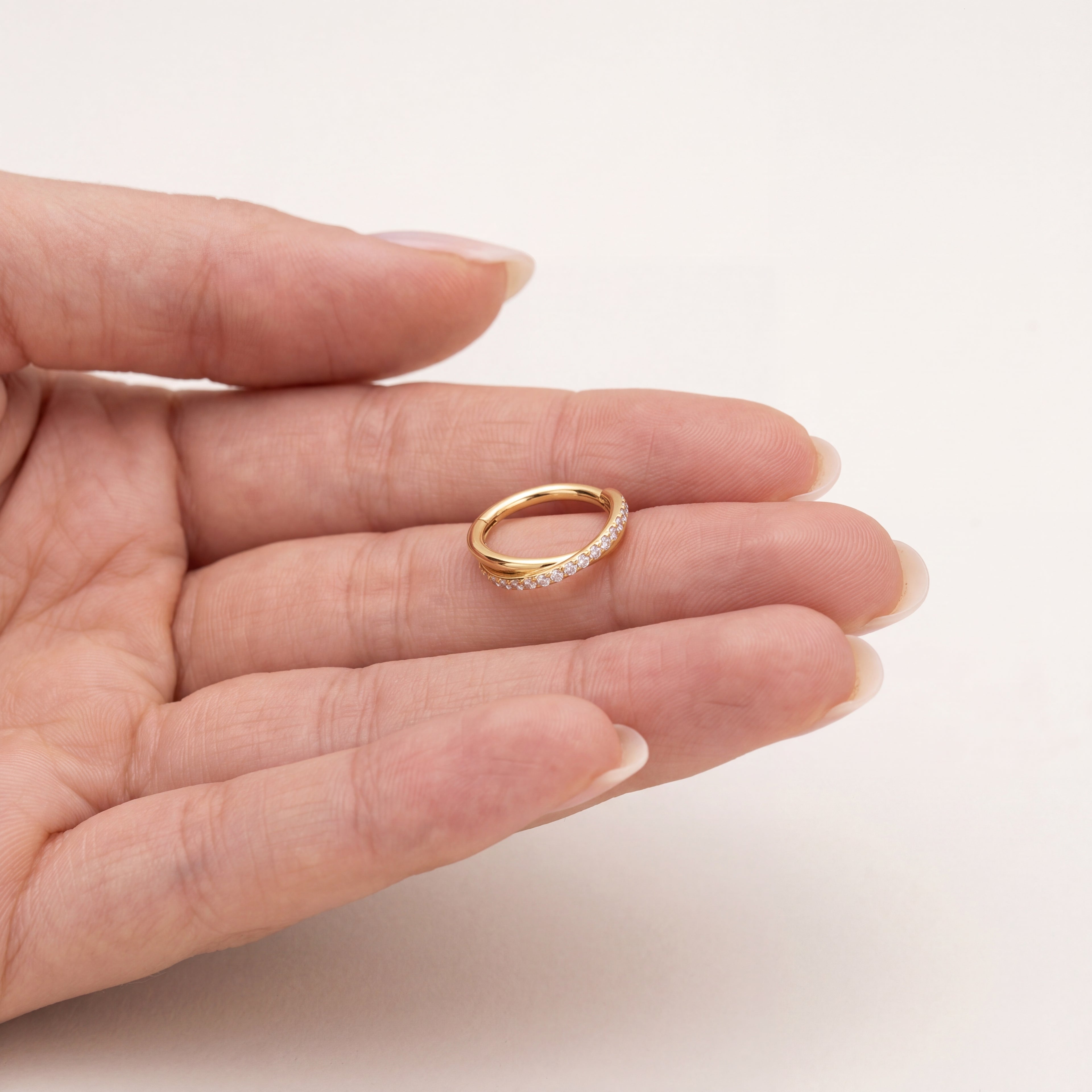 Slim Pave Titanium Hoop Earrings - image 4