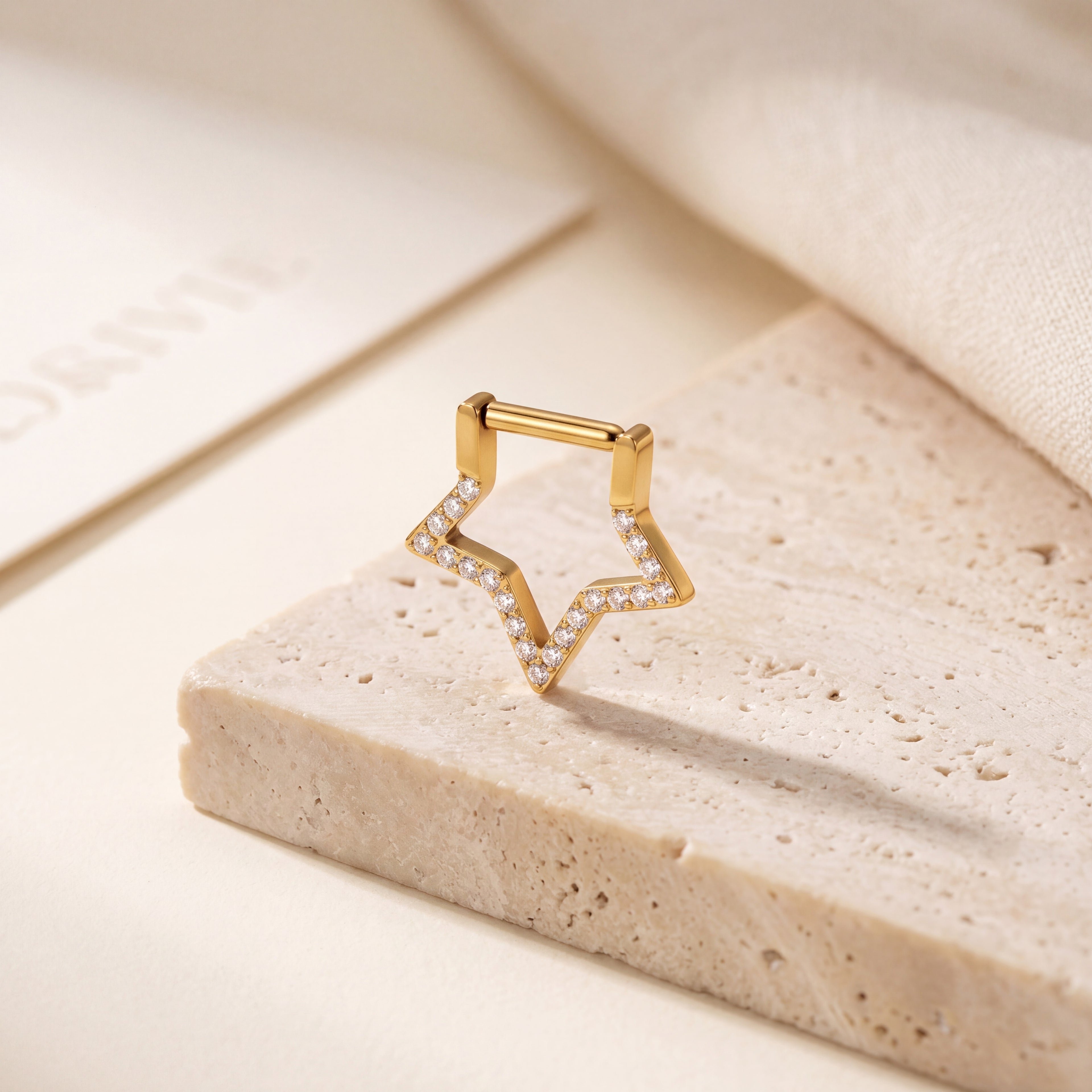 Crystal Star Titanium Hoop Earrings - image 5