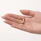 Olive Branch Crystal Titanium Hoop Earrings - image 4