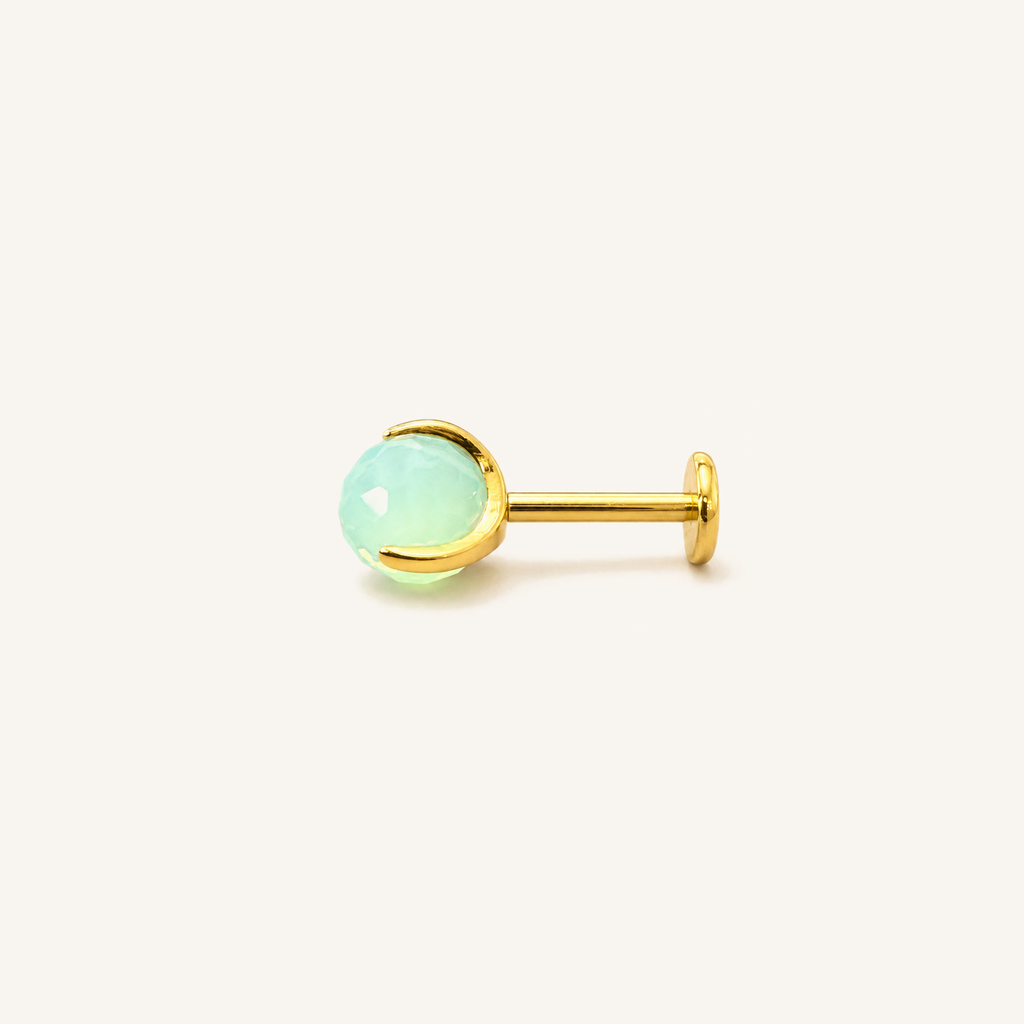 Titanium Light Blue Crystal Flat Back Stud Earrings